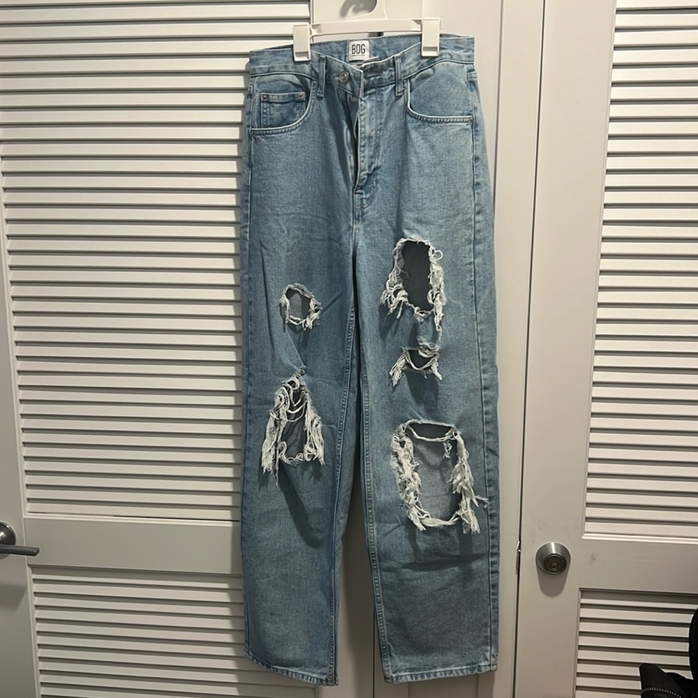 BDG high rise, ripped baggy jeans